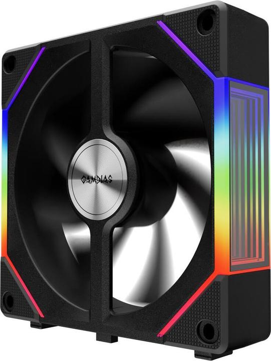 Immagine prodotto Gamdias Lot de 3 Ventilateurs de boitier Aeolus P2 RGB - 12cm (Noir) (120 mm, 3x)