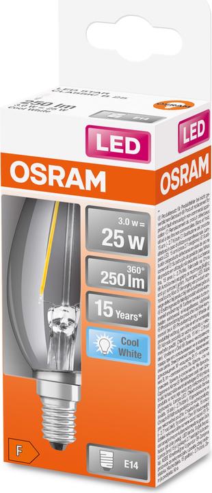 Produktbild Osram Led Retrofit Classic B (E14, 2.50 W, 250 lm, 6 x, F)