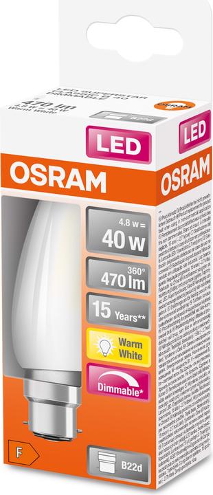 Produktbild Osram Led Retrofit Classic B (B22d, 470 lm, 6 x)