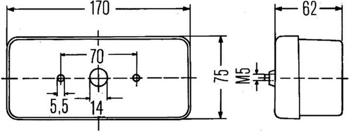 Actual product image Hella Right halogen tail light with seal for AEBI