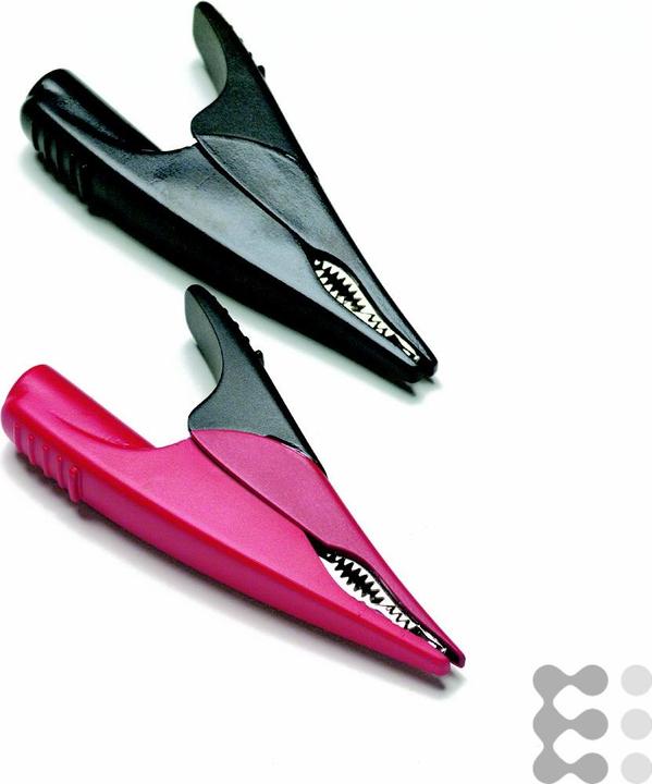 Fluke Crocodile clips, wide, red/black (Microphone Clip)