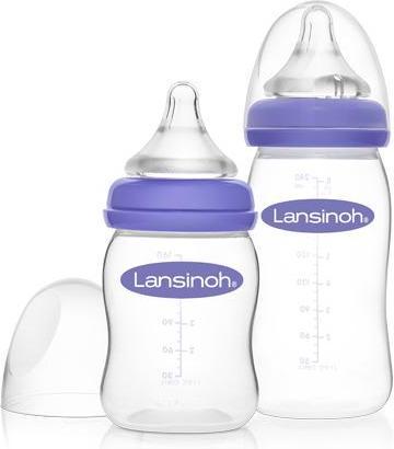 Actual product image Lansinoh Wide-neck bottle with NaturalWave teat (240 ml)