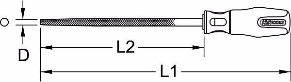 Actual product image KS Tools Round file (Slash 3, 230 mm)