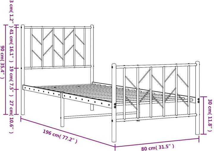 Image du produit vidaXL Bettgestell (75 x 190 cm)