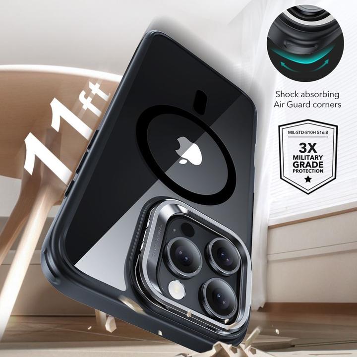 Actual product image ESR Classic Hybrid Kickstand Halolock MagSafe Case with Stand + Tempered Glass for iPhone 16 Pro Max (Apple iPhone 16 Pro Max)