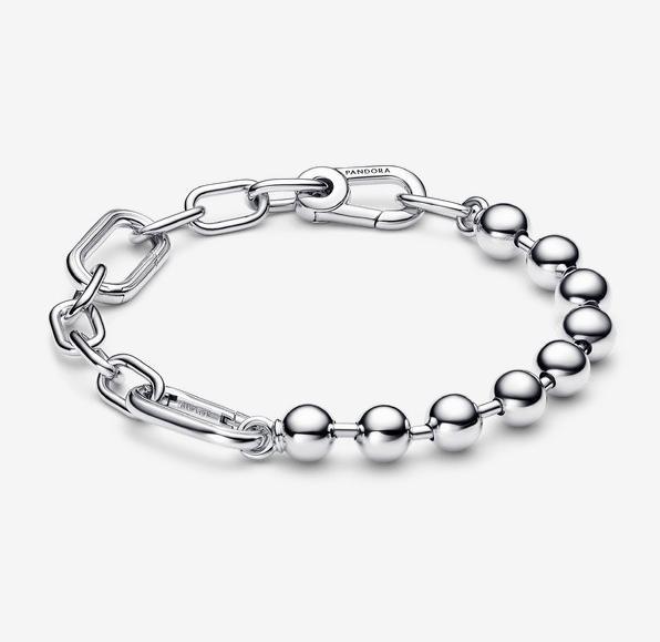 Immagine prodotto Pandora Bracciale ME con perline di metallo e catena a maglie (15 cm, Argento 925)