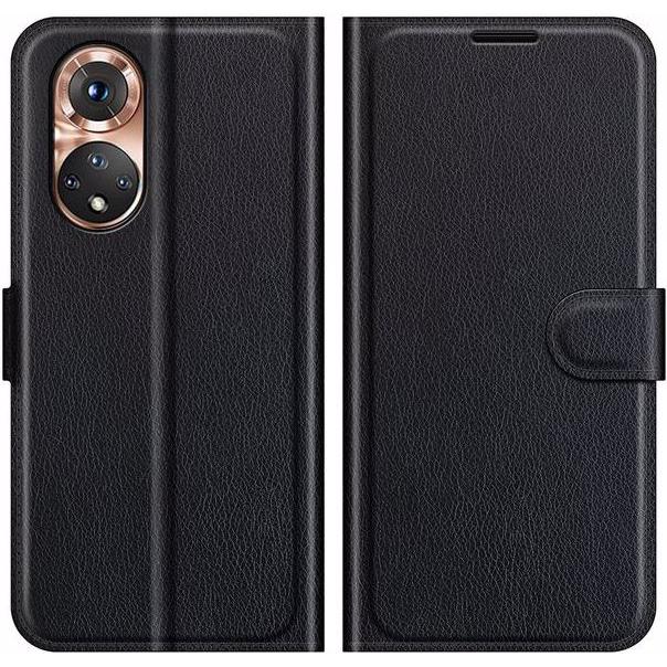 Thumbnail - MU Classic Litchi Leder Bookcover Series (Honor 50), Smartphone Hülle, Schwarz