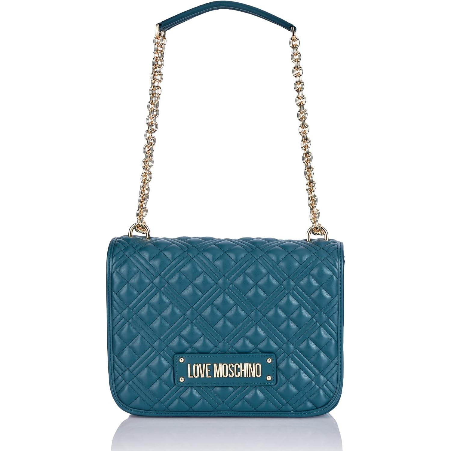 Love Moschino Donna Verde Donne, Borsetta, Borsa A Spalla Imbottita,