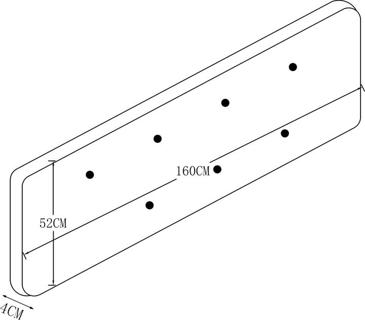 Produktbild En.Casa Kopfteil Tokke 160x52 cm Beige (160 x 4 x 52 cm)