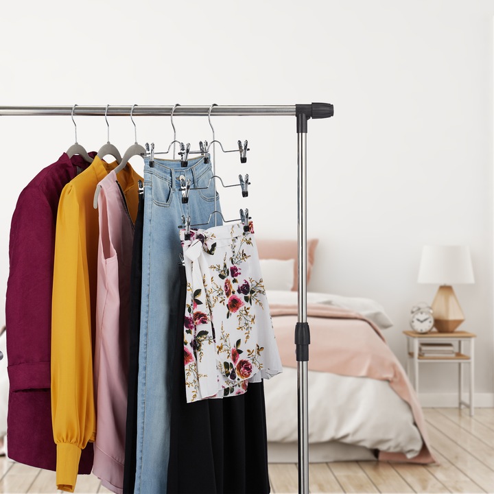 Actual product image Relaxdays Multi Clothes Hanger Set of 2, Clips (2 x)