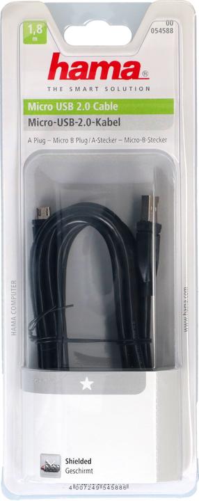 Actual product image Hama USB 2.0 cable type A / Micro USB type B (1.80 m, USB 2.0)