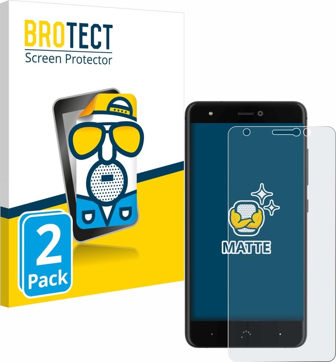Actual product image BROTECT Anti-glare screen protector matt (2 Piece, BQ Aquaris X Pro)