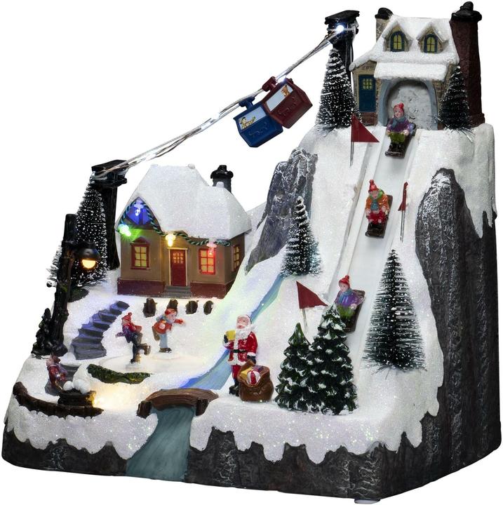 Actual product image Konstsmide LED Figure Ski Run with Music, 28 cm, Multicoloured