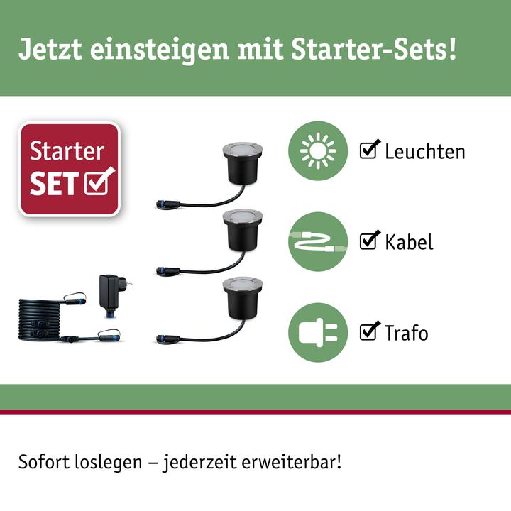 Produktbild Paulmann Outdoor Plug & Shine Bodeneinbauleuchte Zigbee Starterset (350 lm, IP67)