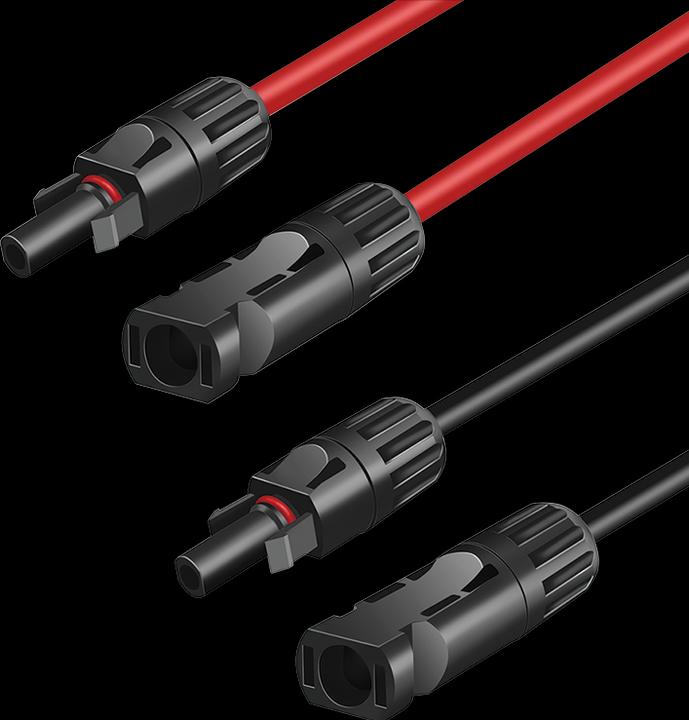 Image du produit LogiLink Kit de câble d'extension solaire, MC4/M à MC4/F, 6 mm², CU, 2 m (Câble solaire)