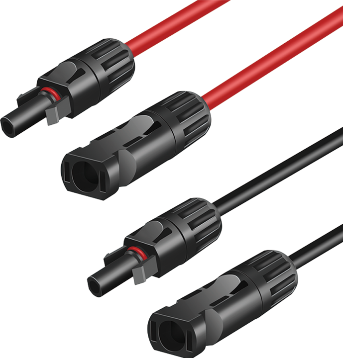 Image du produit LogiLink Kit de câble d'extension solaire, MC4/M à MC4/F, 6 mm², CU, 2 m (Câble solaire)