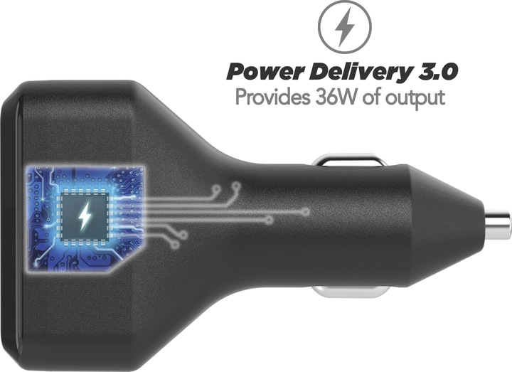 Immagine prodotto Scosche Doppio caricatore da auto USB-C nero