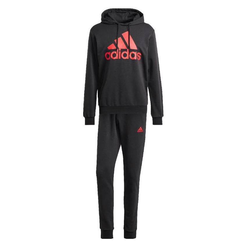 Adidas, Herren, Trainingsjacken, Frottee-Trainingsanzug Mit Grossem Logo (S), Schwarz, S