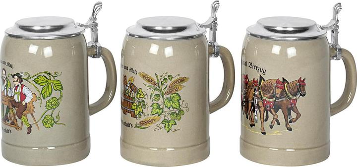 Domex Bierseidel Kannenbäcker mit Flachzinndeckel (0.50 l, 1x)