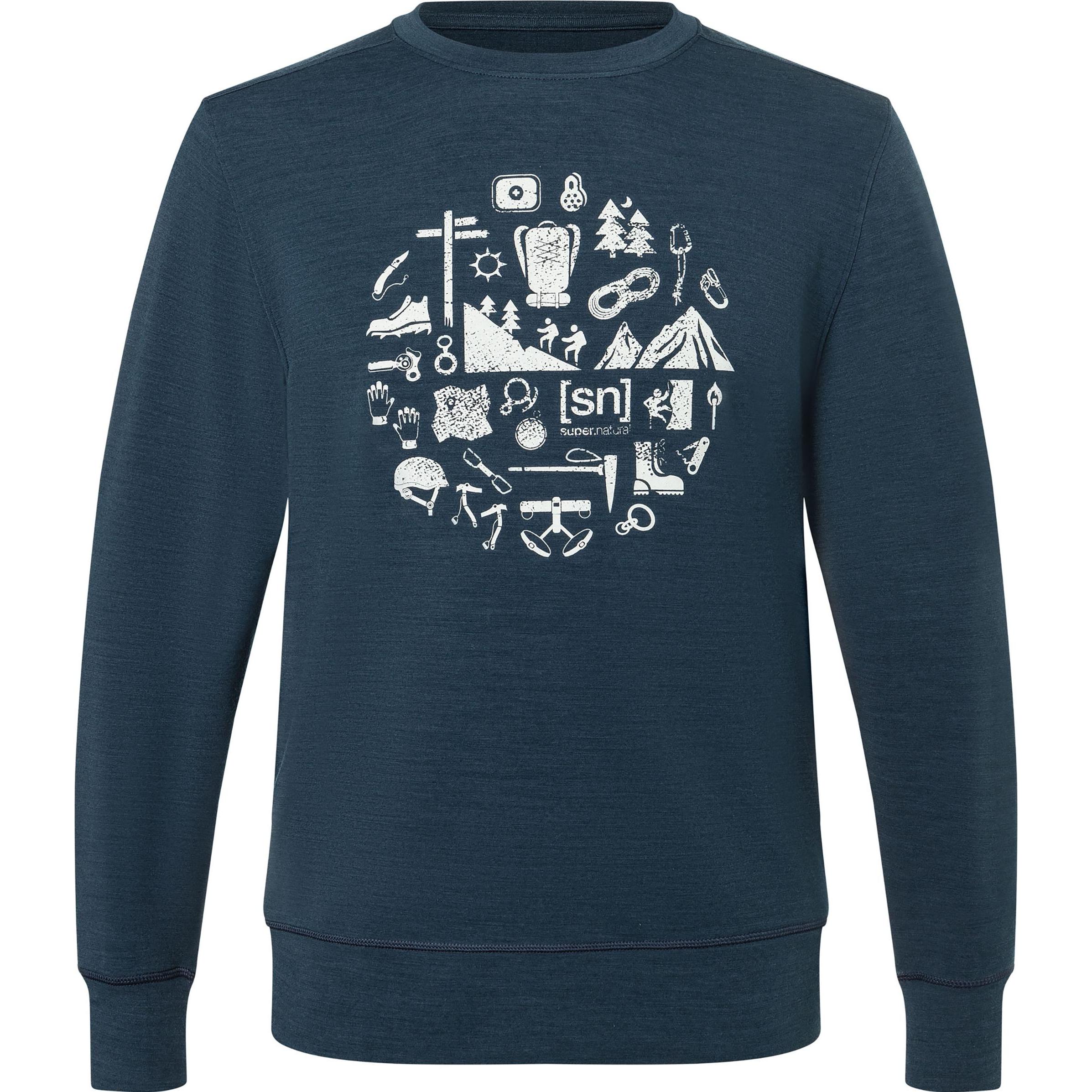 Super Natural, Herren, Funktionsshirt, Well Equipped Crew (S), Blau, S