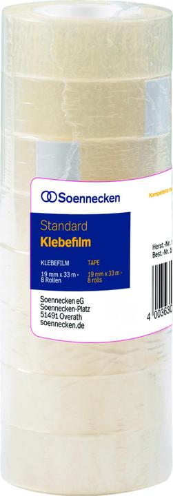 Produktbild Soennecken 5847 Klebefilm - Transparent, 19mmx33m, 8 St./Pack (19 mm)