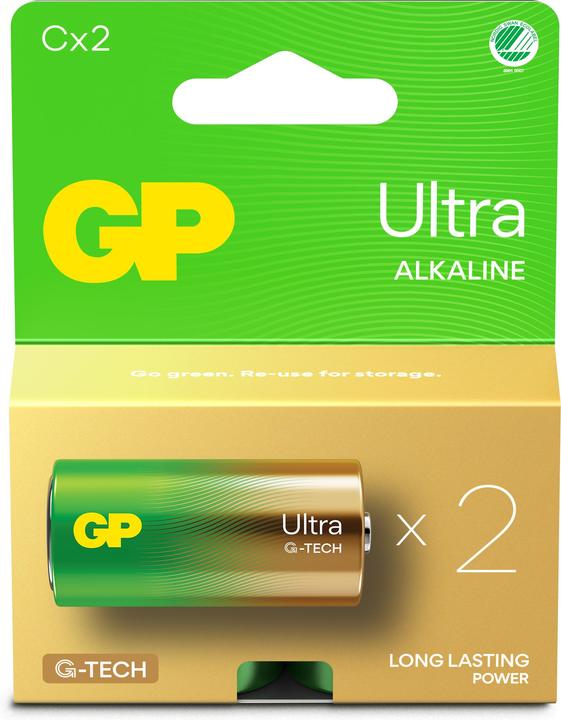 Actual product image GP Batteries Ultra Alkaline Battery C Baby 1.5V Blister of 2 (2 pcs., C)