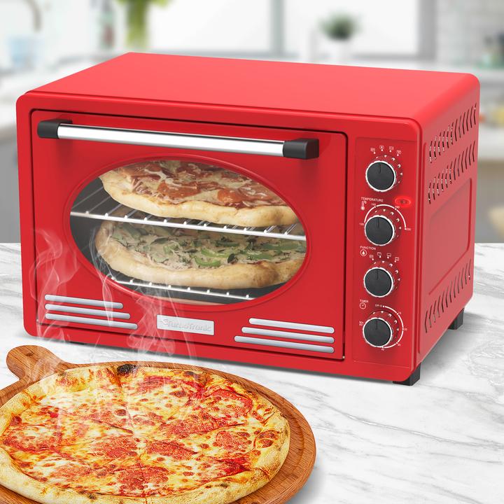 Produktbild TurboTronic By Z-Line Retro Minibackofen mit Umluft 45L Red