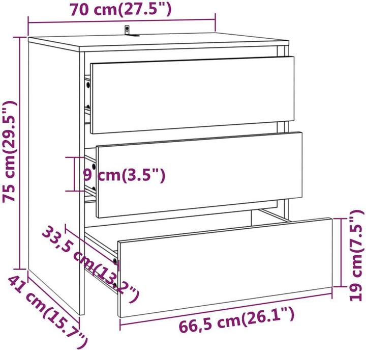 Produktbild vidaXL Blakely (70 x 41 x 75 cm)