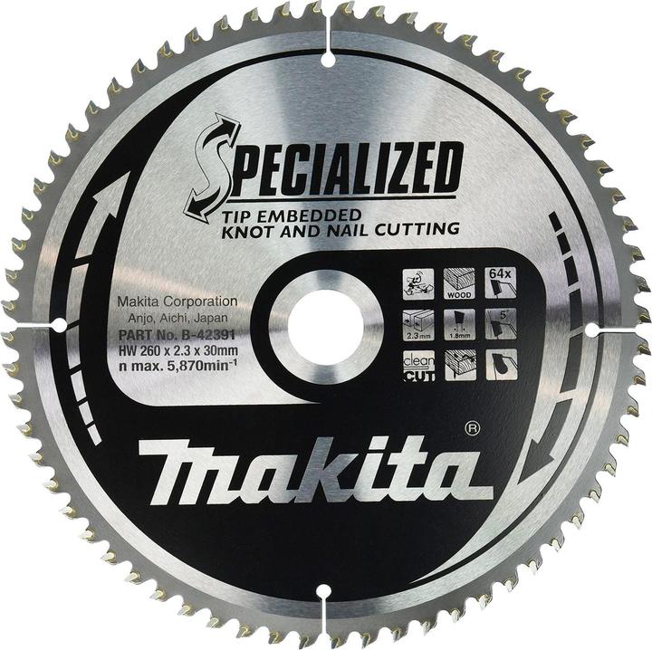 Produktbild Makita SPECIALIZED Sägeb.260x30x64Z
