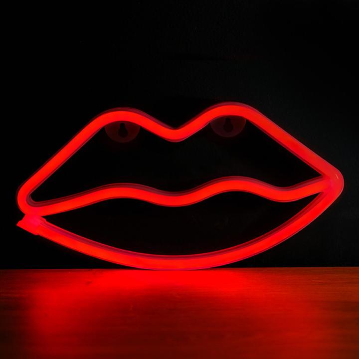 Produktbild Forever Light Neon LED Licht LIPS rot Fledermaus + USB FLNEO8 (Rot)