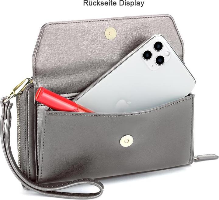Produktbild Only-Bags.Store Kleines Portemonnaie mit Kreditkartenfächern, Handytasche mit Reissverschluss um 2 Riemen