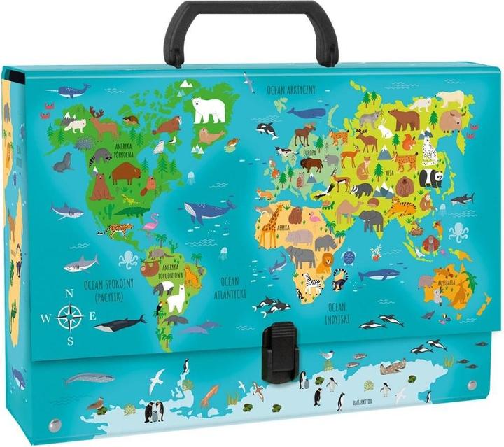 Derform Ordner mit dickem Griff, Karte der Welttiere