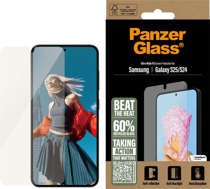 Actual product image PanzerGlass ® All-in-one screen protector Ultra Wide Fit (1 pcs., Samsung Galaxy S24, Samsung Galaxy S25)