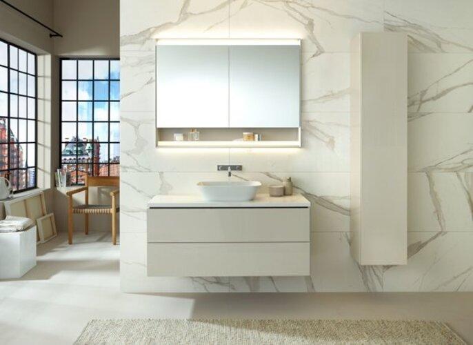 Actual product image Geberit ONE mirror cabinet with ComfortLight, 2 doors, flush mounting, with niche, 105x90x15cm, 505.
