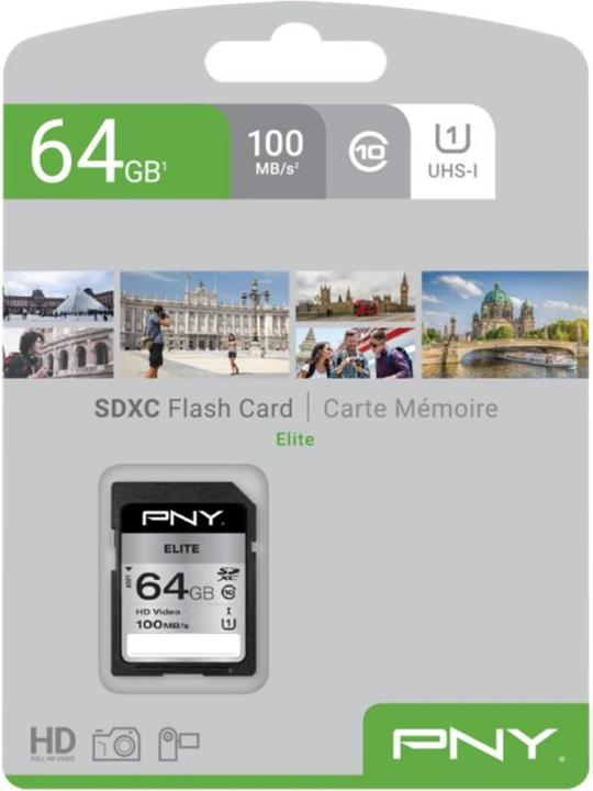 Actual product image PNY Elite (64 GB, SDXC, U1, UHS-I)