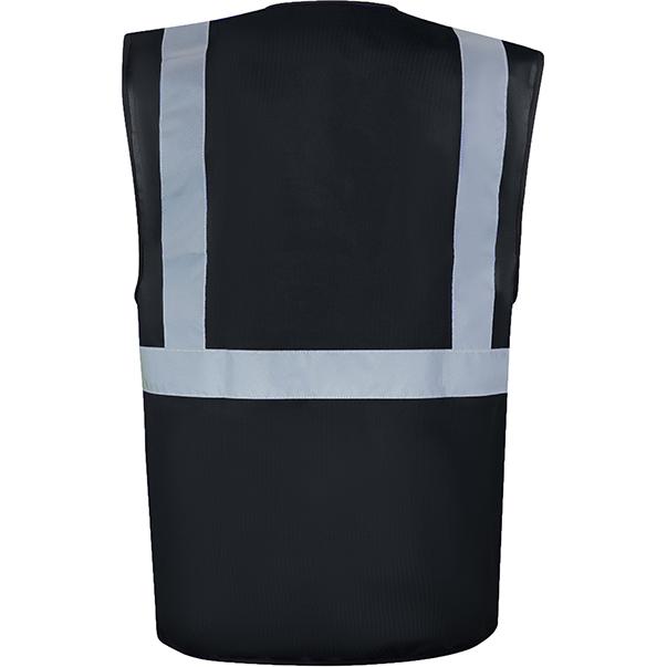 Thumbnail - Korntex, Warnweste + Warnshirt, Warnweste Multifunktional Hamburg Schwarz mit 360° Sicherheit L EN ISO 17353  KXCMF (L)