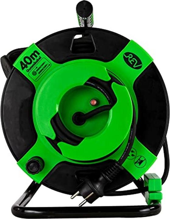 Image du produit REV Cable Reel EX 40m H05RR IP44 3000W Extension Cable Outdoor Rubber Grounded Plug Green (40 m, 1.50 mm²² mm)