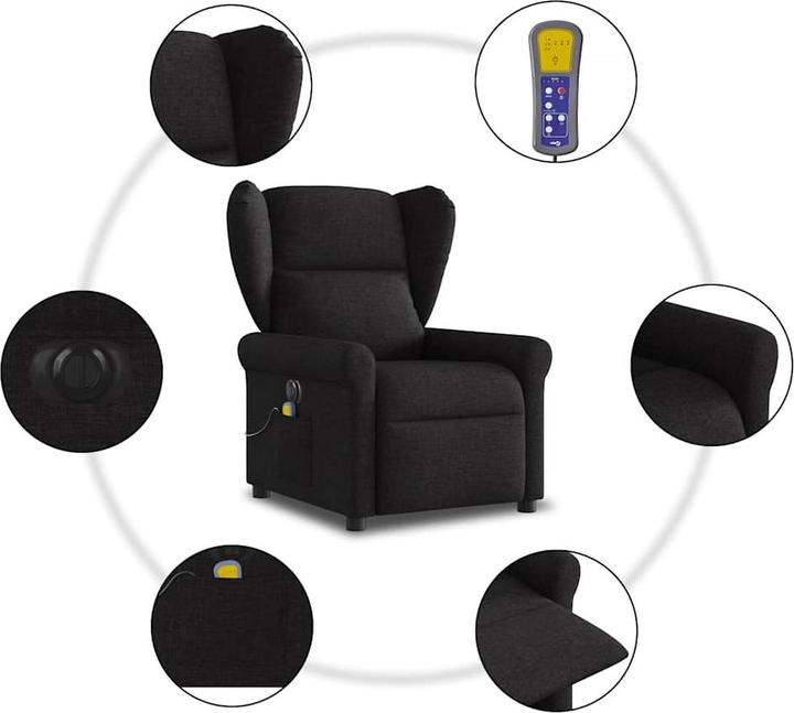 Immagine prodotto VidaXL Sedia da massaggio elettrica in tessuto nero