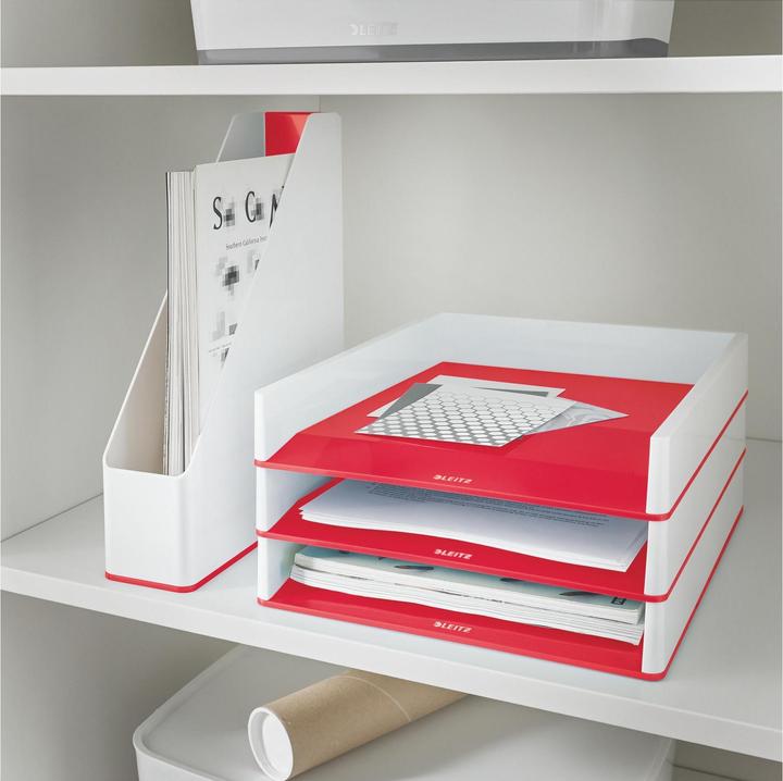 Image du produit Leitz Corbeille à courrier WOW A4 blanc/rouge (A4)