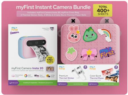 Produktbild myFirst Camera Insta 20 Cotton Candy-Bundle Set Sofortbildkamera Rosa