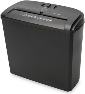 Actual product image Assmann Digitus X5 shredder, Cross shredding, 22 cm, 4 x 40 mm, 10 L, 74 dB, 2500 mm/min