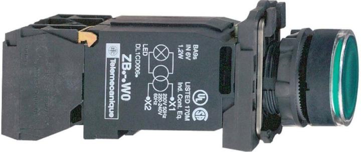 Produktbild Schneider Electric Leuchtdrucktaster, grün, flach, XB5AW3345