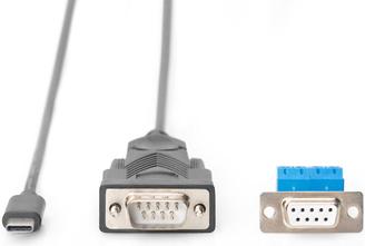 Actual product image Assmann Digitus USB-C™ Serial Adapter, USB-C™ - RS485, Black, 1 m, DB-9, Male, Male, Straight (1 m)