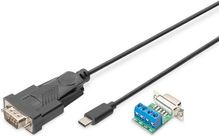 Actual product image Assmann Digitus USB-C™ Serial Adapter, USB-C™ - RS485, Black, 1 m, DB-9, Male, Male, Straight (1 m)