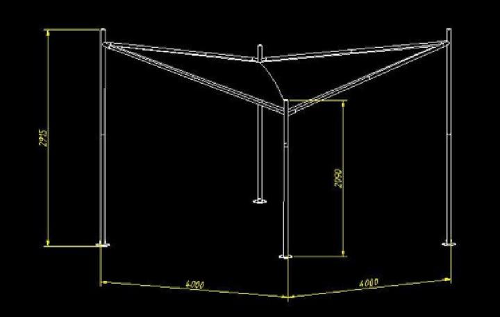 Actual product image Sorara Butterfly Gazebo,with metal connector (400 x 400 cm)