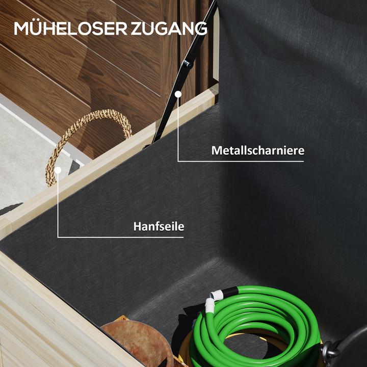 Produktbild Outsunny Auflagenbox Tannenholz Naturholz