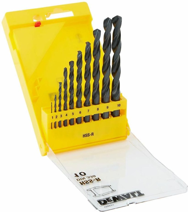 Actual product image DeWalt Drill bit set for metal HSS-R DIN 338 DT5911, 10 pieces (10 millimetres)