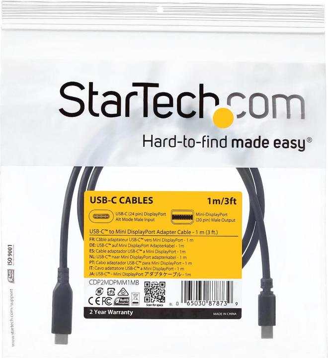 Actual product image StarTech 1m 3 Ft USB C To Mdp Cable (1 m, USB Type C)