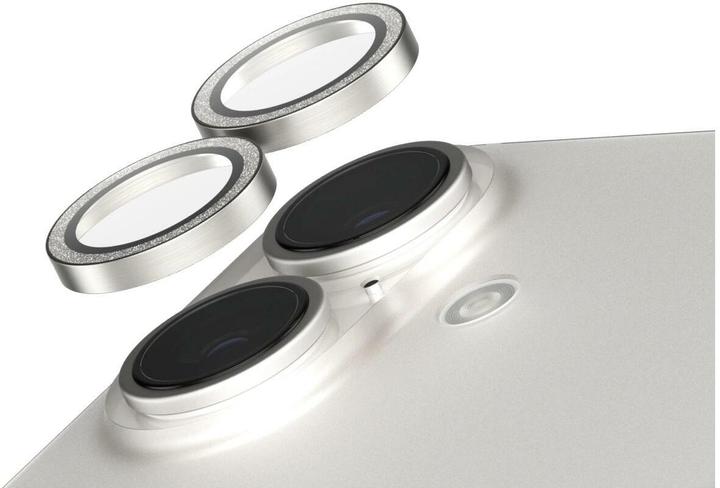 Actual product image PanzerGlass SAFE. by ® Camera Lens Protector Glitter Silver iPhone '24 6.1" | 6.7" (1 pcs., Apple iPhone 16, Apple iPhone 16 Plus)