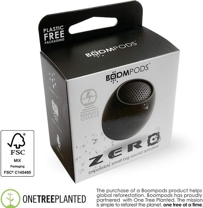 Actual product image Boompods Zero Bluetooth® Speaker Handsfree, Shockproof, Waterproof Black (5 h)